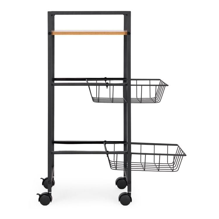 Mobil polcos szekrény 2 kosárral és kerekeken guruló polcrendszerezővel ModernHome