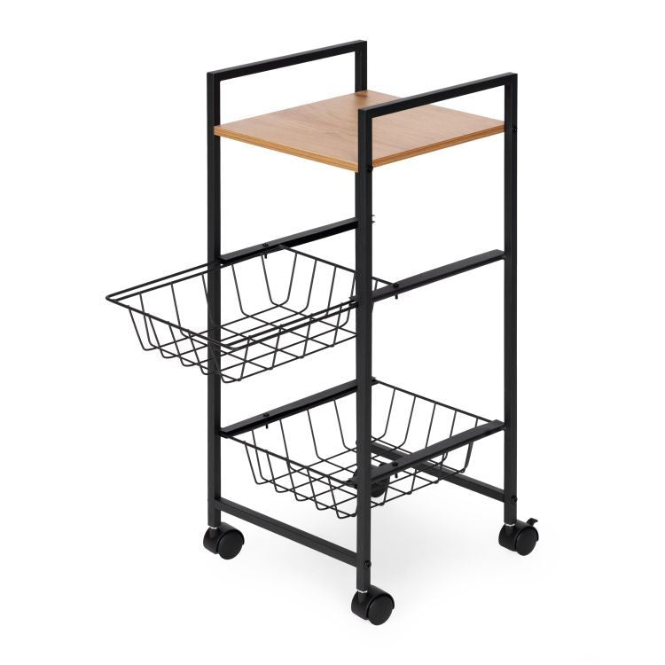 Mobil polcos szekrény 2 kosárral és kerekeken guruló polcrendszerezővel ModernHome